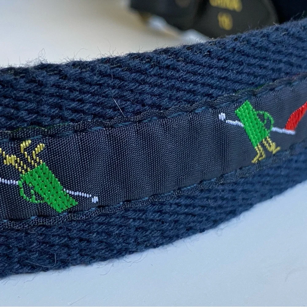 Boys Belt Size 10 Golf Clubs Bag Canvas Navy Blue Preppy Sports Sporty Dress